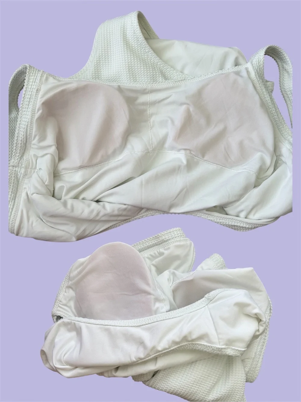 Aerie Waffle Scoop One Piece Swimsuit medium solid white
